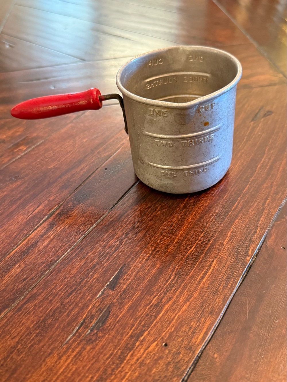 Vintage Measuring Cup with Red Handle - Home Kitchen